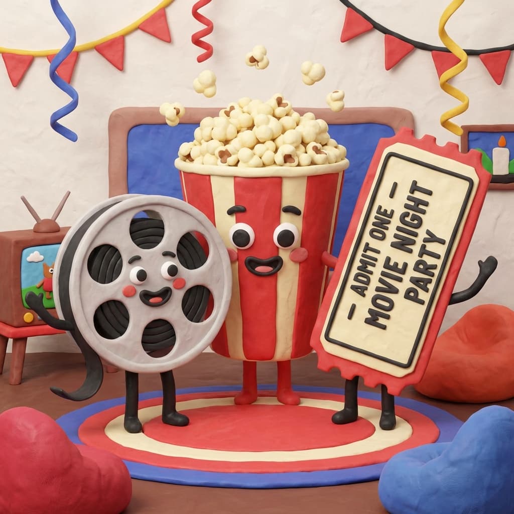 Movie Night party invitation theme