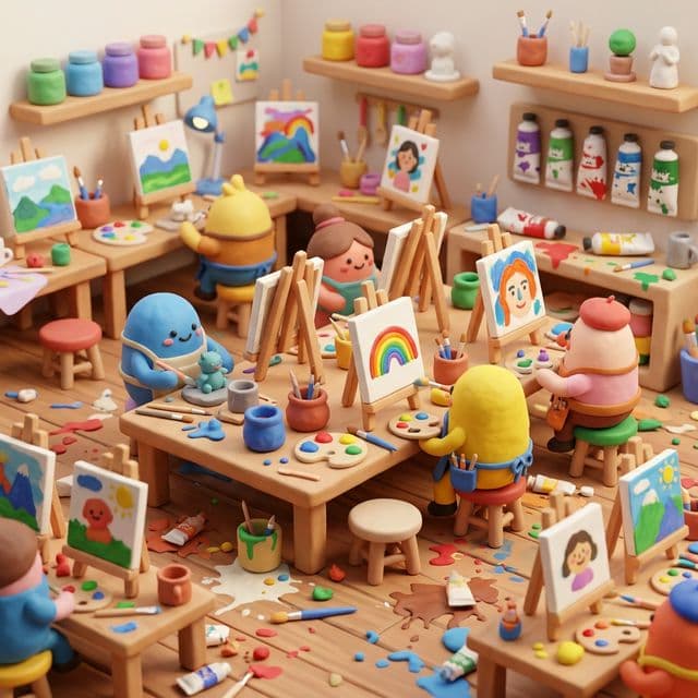 Art Studio party invitation theme