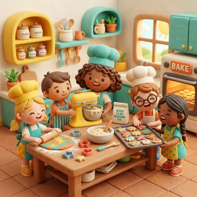 Kids Baking Class party invitation theme