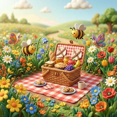 Meadow Picnic kids' party theme