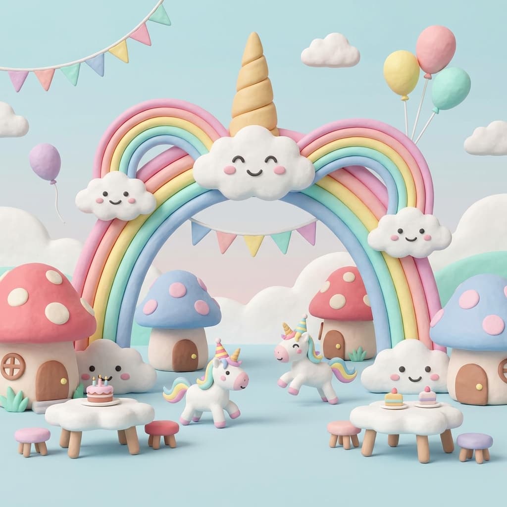 Unicorn Dream party invitation theme